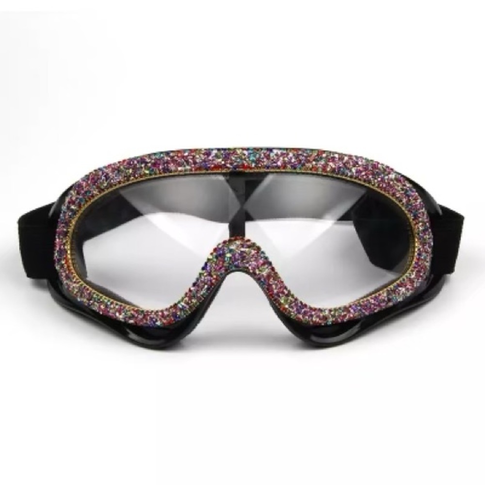 oversized designer rhinestone goggles sunglasses